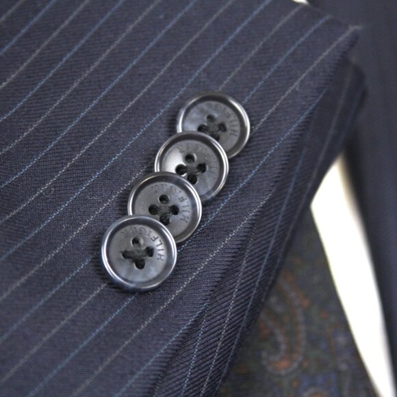Tommy Hilfiger Mens 2-Bttn Blazer Sport Coat Jacket Navy Striped 40L E081251 - Picture 14 of 15